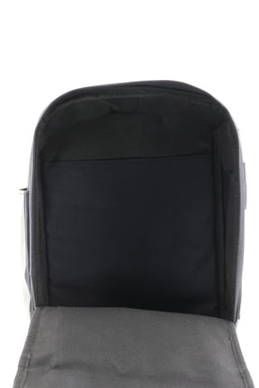 Laptop Rucksack schwarz gelb aus upgecycelter Feuerwehrkleidung 38x27x13cm