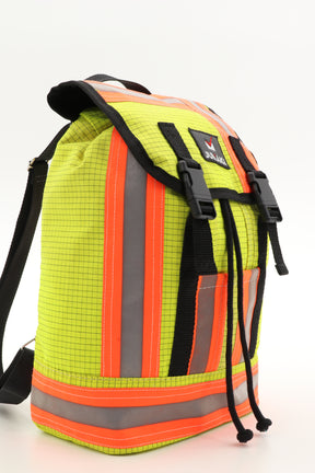 Mini Rucksack Klassik gelb aus upgecycelter Rettungsdienstkleidung 23x32x10cm