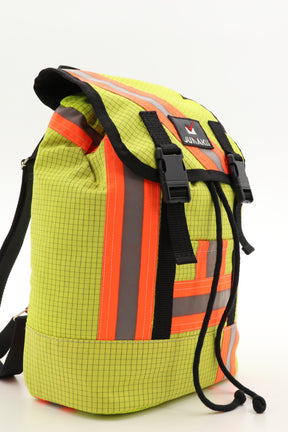 Mini Rucksack Klassik gelb aus upgecycelter Rettungsdienstkleidung 23x32x10cm