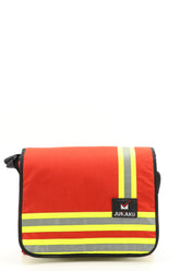 Messenger Tasche rot aus upgecycelter Feuerwehrkleidung 38x29x8,5cm