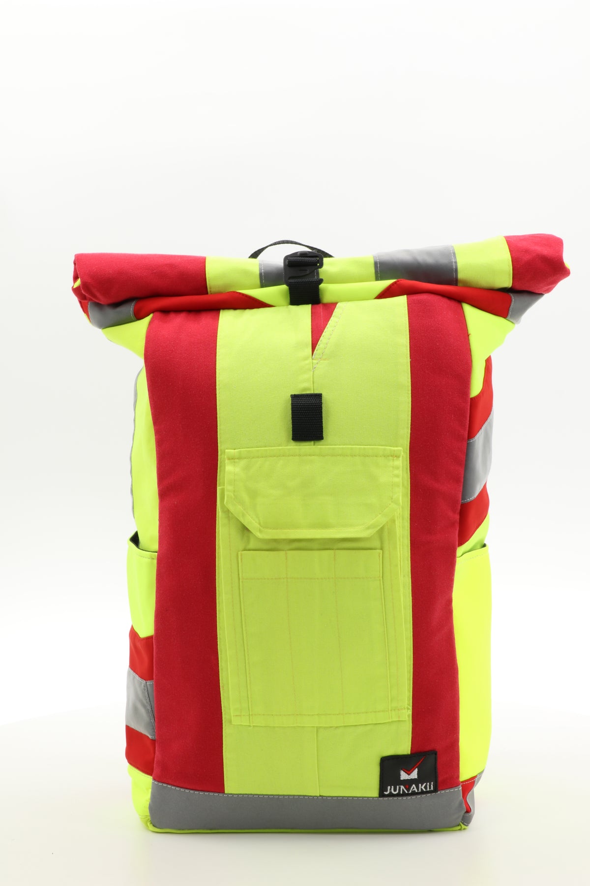 Rolltop Rucksack gelb aus upgecycelter Rettungsdienstkleidung 63x27x17cm
