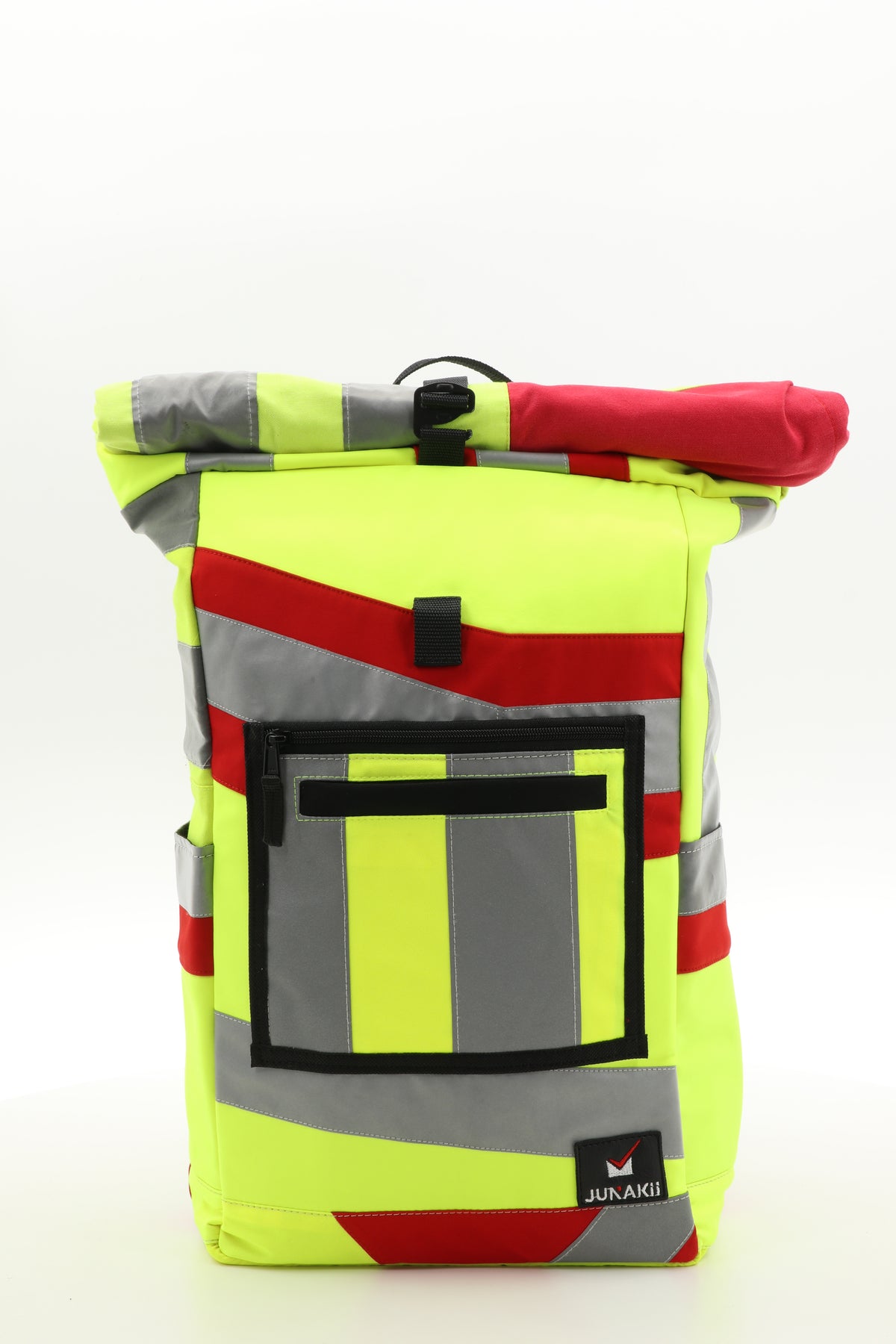 Rolltop Rucksack gelb aus upgecycelter Rettungsdienstkleidung 63x27x17cm