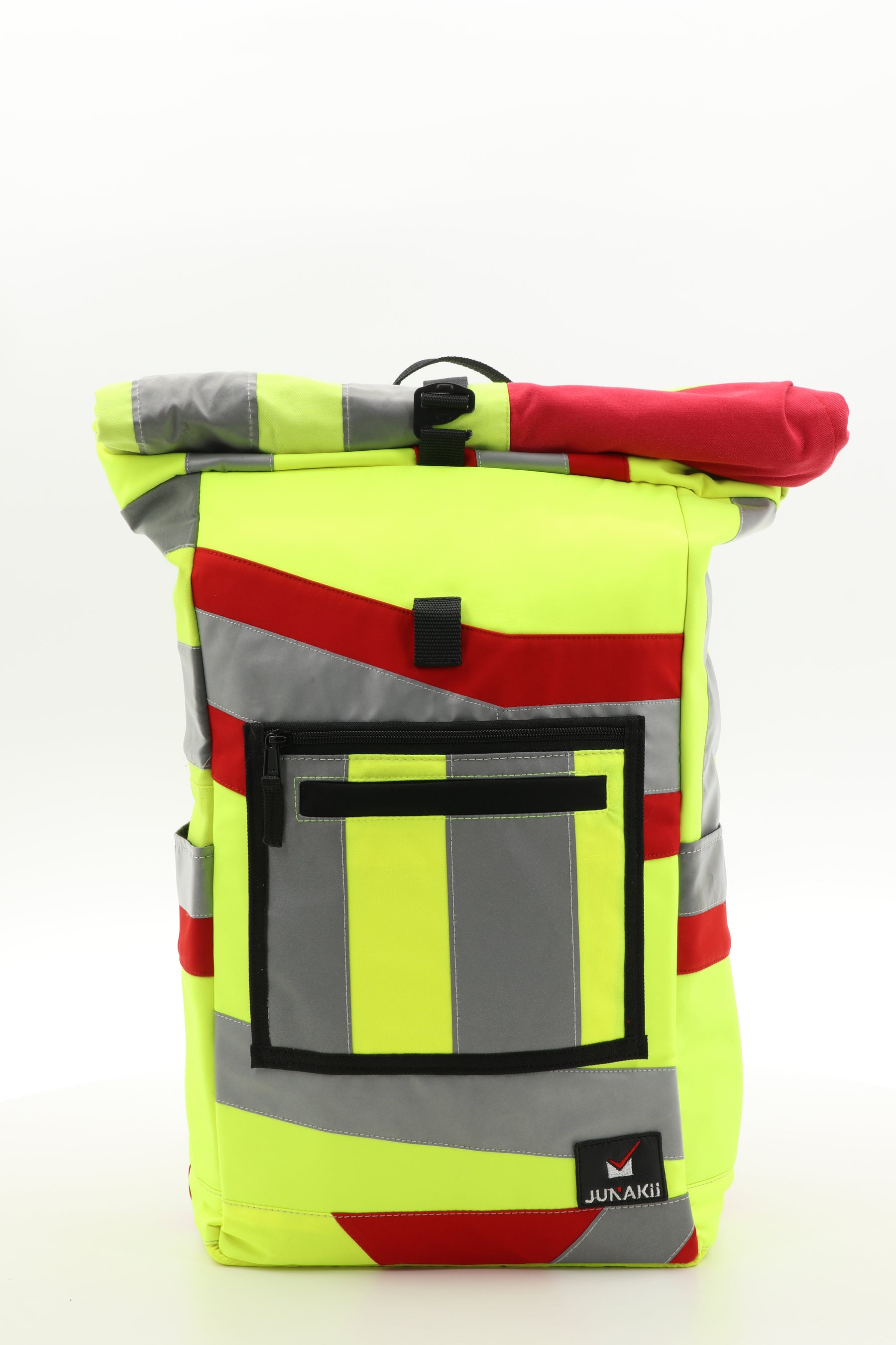 Rolltop Rucksack gelb aus upgecycelter Rettungsdienstkleidung 63x27x17cm