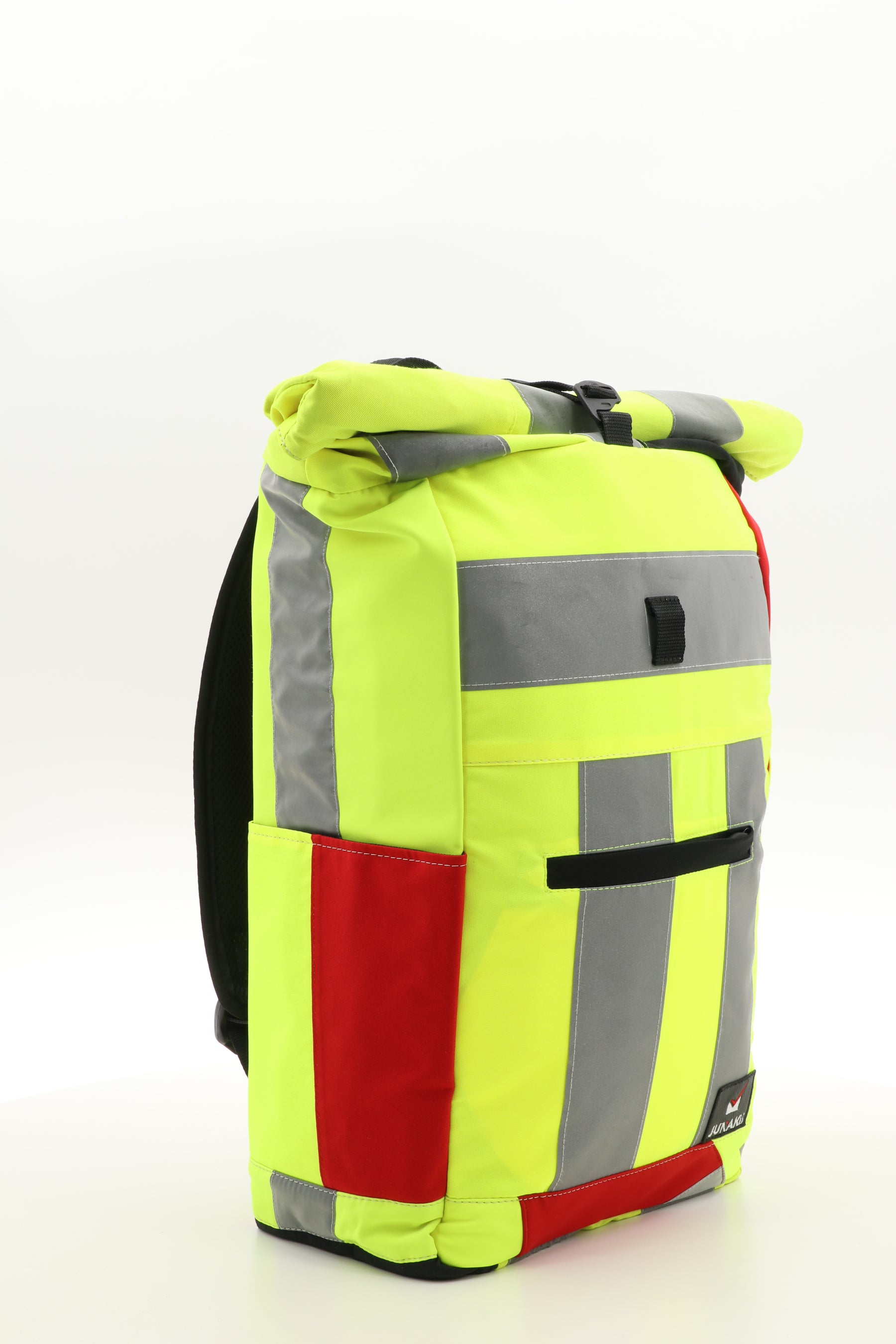 Rolltop Rucksack gelb aus upgecycelter Rettungsdienstkleidung 63x27x17cm